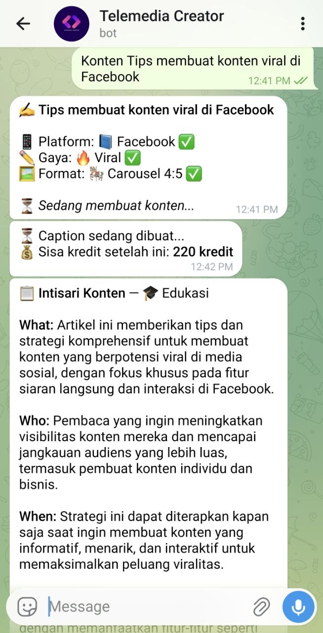 Generated caption result