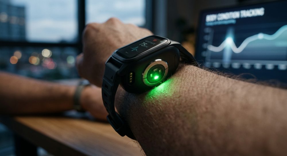how smartwatch works using green light PPG sensor