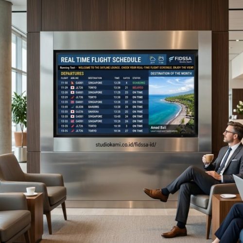 Real time flight schedule display by FIDSSA Studio Kami