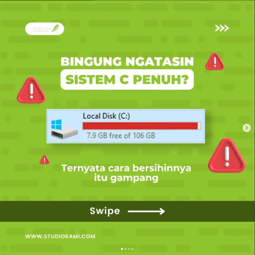 Bingung ngatasin sistem C penuh? Yuk disimak sobat!