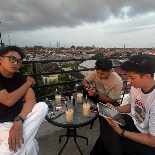 Capturing the Beauty of the Urban Panorama: Our Creative Team Films Visual Content from a Rooftop in Denpasar