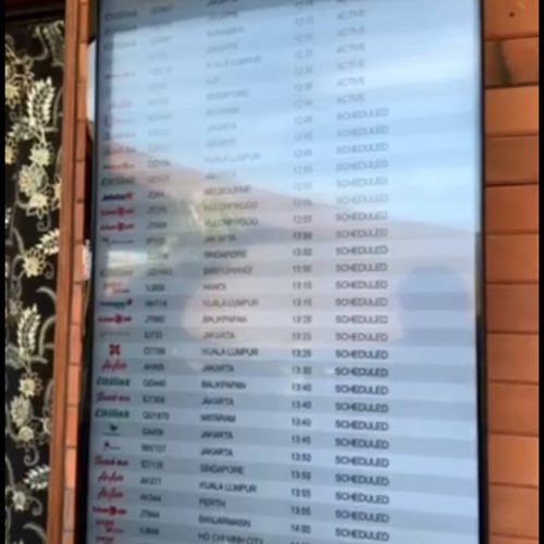 Flight Schedule TV New 3 Modes Update for Talaga Sampireun Restaurant